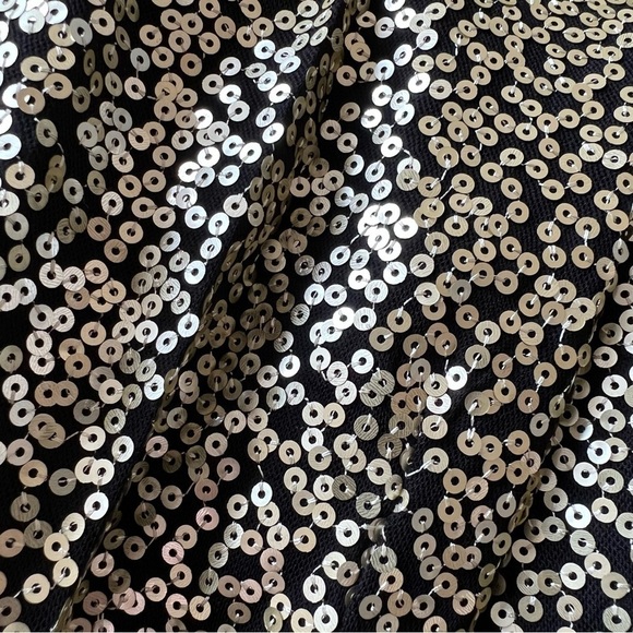 Badgley Mischka sequin embellished chiffon overlay dress 665 - Picture 6 of 9